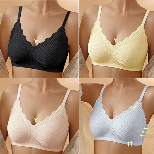 🔥Hot Sell🔥⏰LAST DAY  Buy 1 Get 1 Free⏰Transpirable Ice Silk Wireless Push Up Plus Size Bra